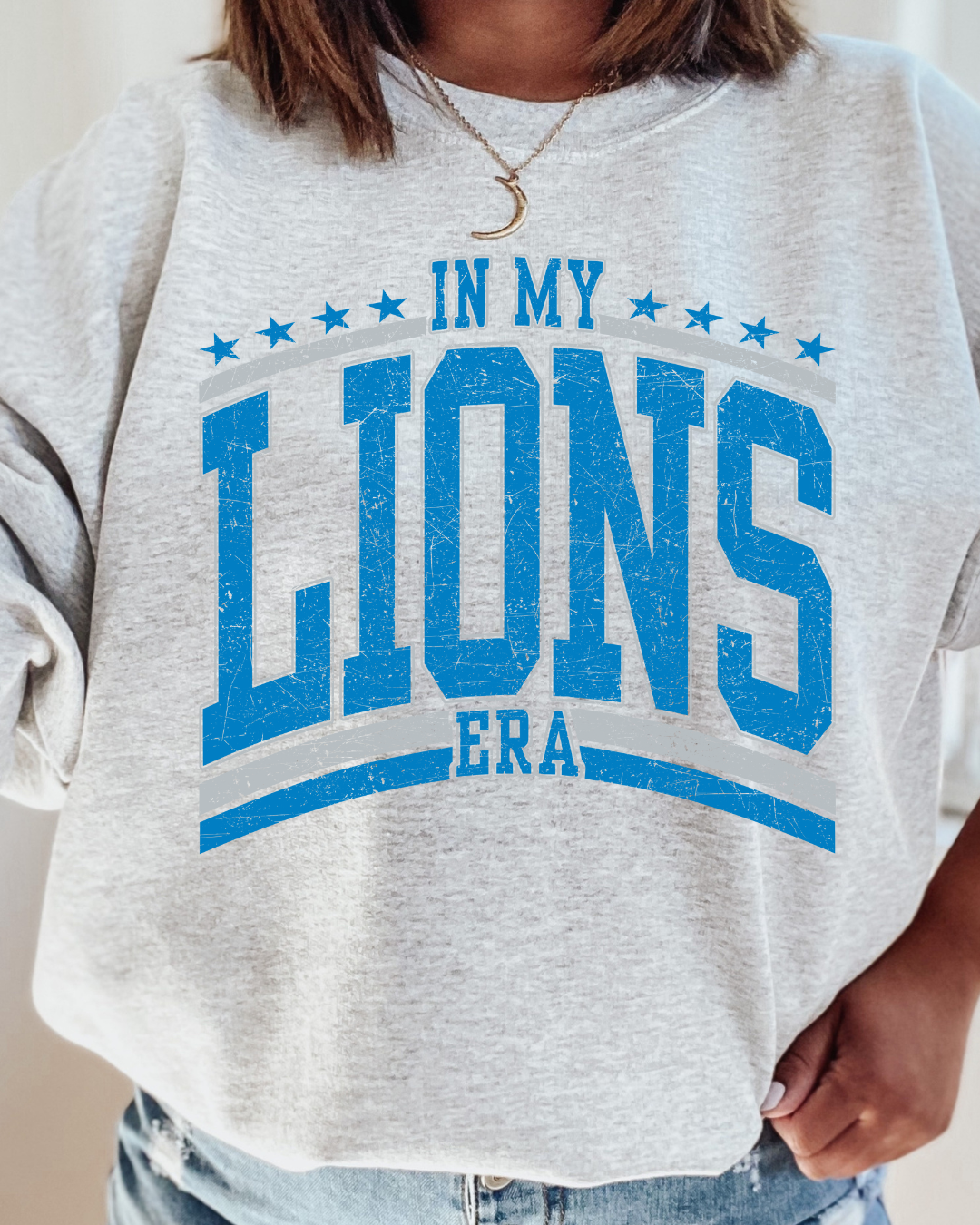 IN MY LIONS ERA NFL X Taylor Adult Graphic Crewneck Pullover