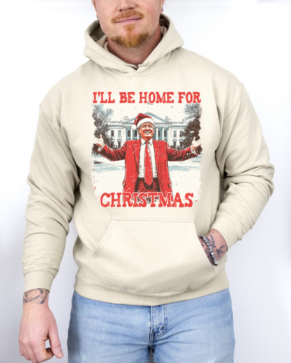 I'll Be Home For Christmas Trump Adult Graphic Hoodie