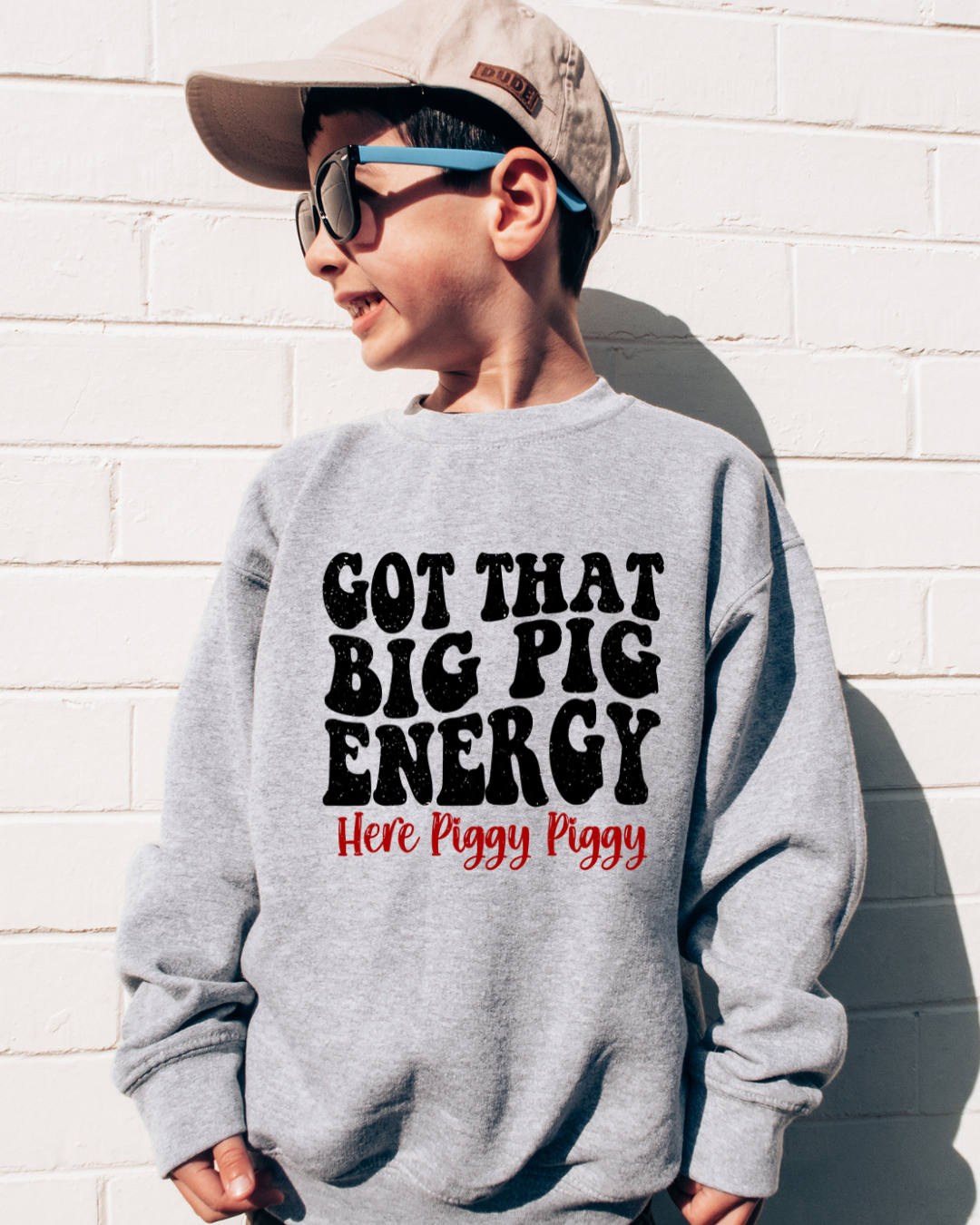 Got That Big Pig Energy Arkansas Youth Crewneck Pullover