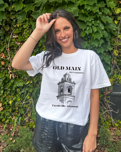 Black Old Main Adult Arkansas Tee