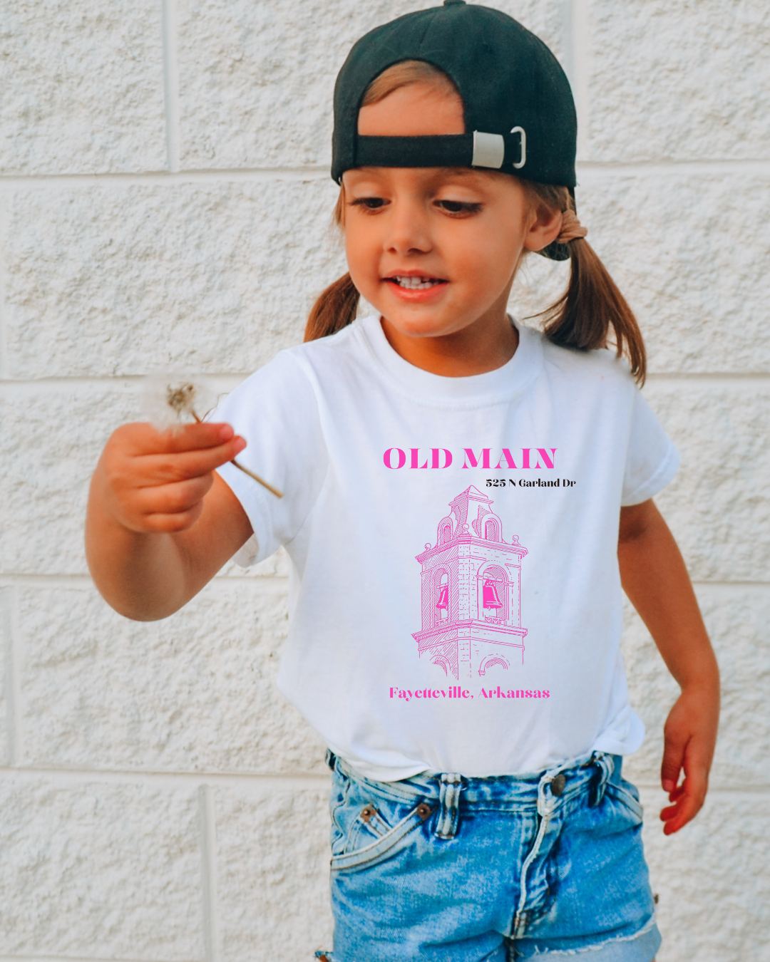 Pink Old Main Arkansas Youth Tee