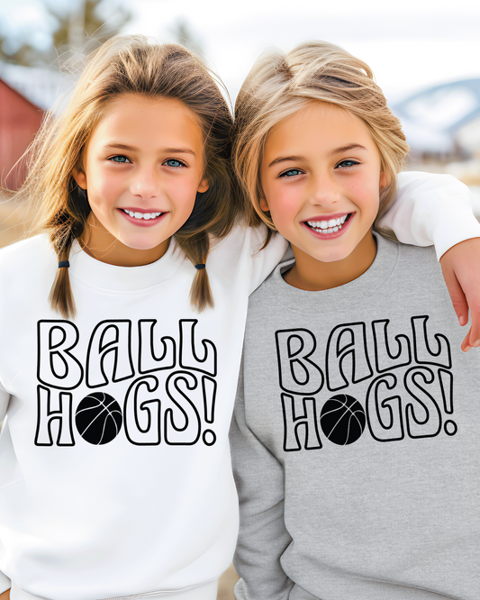 Ball Hogs Arkansas Basketball Youth Crewneck Pullover (Black)