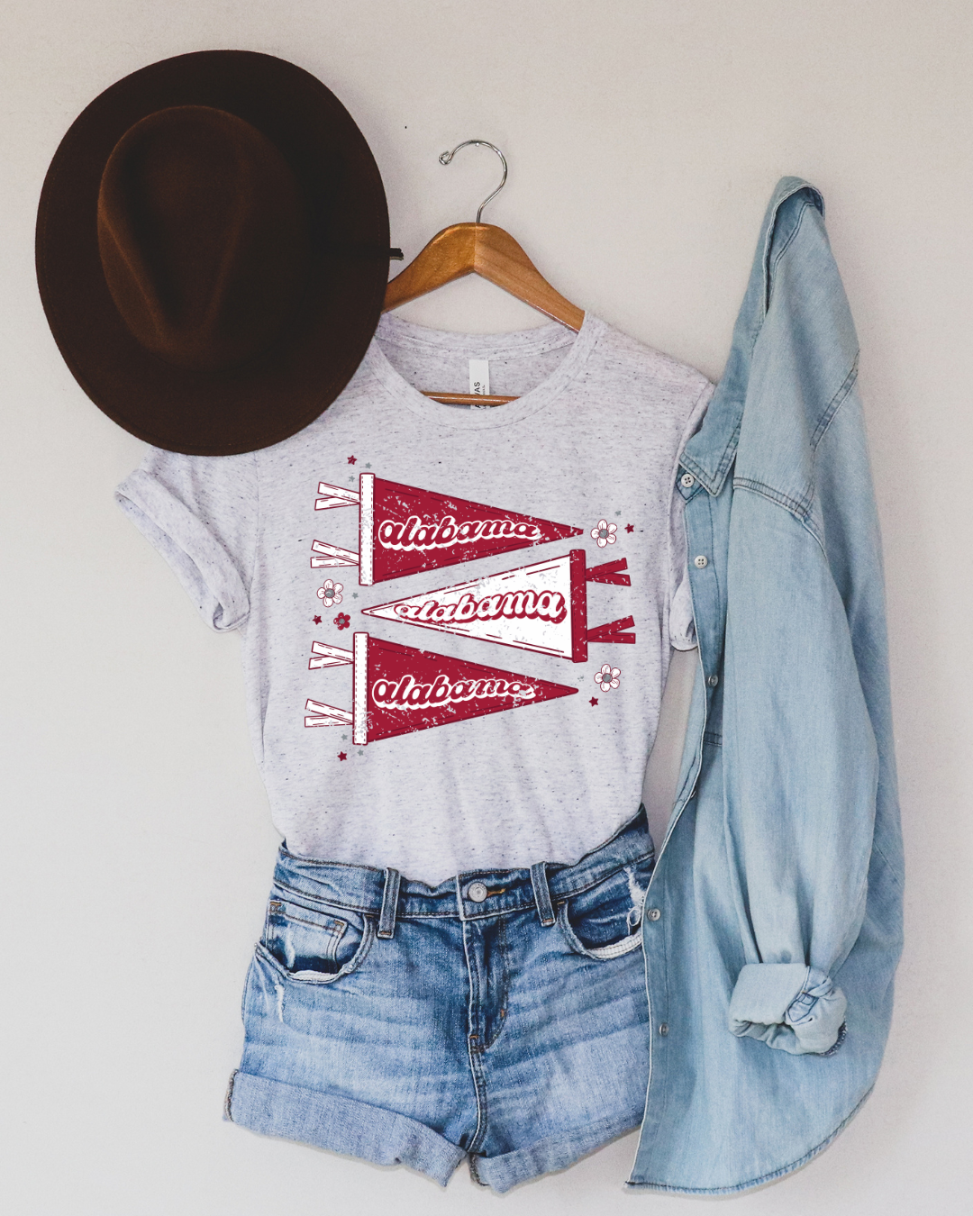 Alabama Pennants Distressed Adult Tee