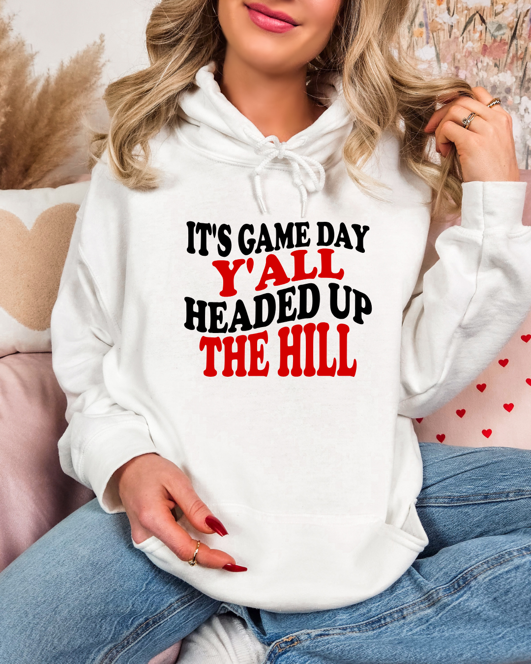 It's Game Day Y'all Headed up the Hill Adult Graphic Hoodie
