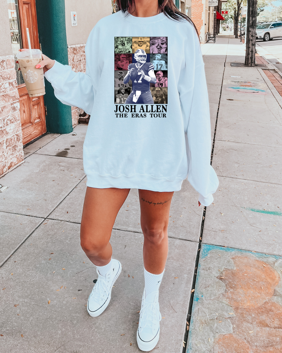 Josh Allen Eras Tour Buffalo Bills Adult Graphic Crewneck Pullover