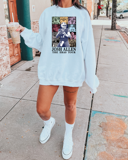 Josh Allen Eras Tour Buffalo Bills Adult Graphic Crewneck Pullover