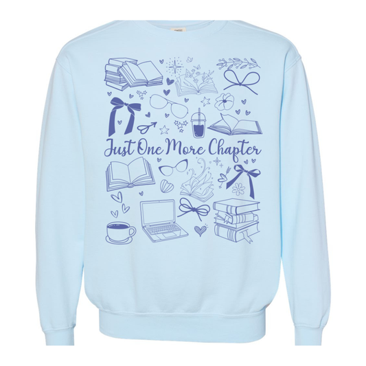 Just One More Chapter Doodles Booktok Adult Graphic Crewneck Pullover
