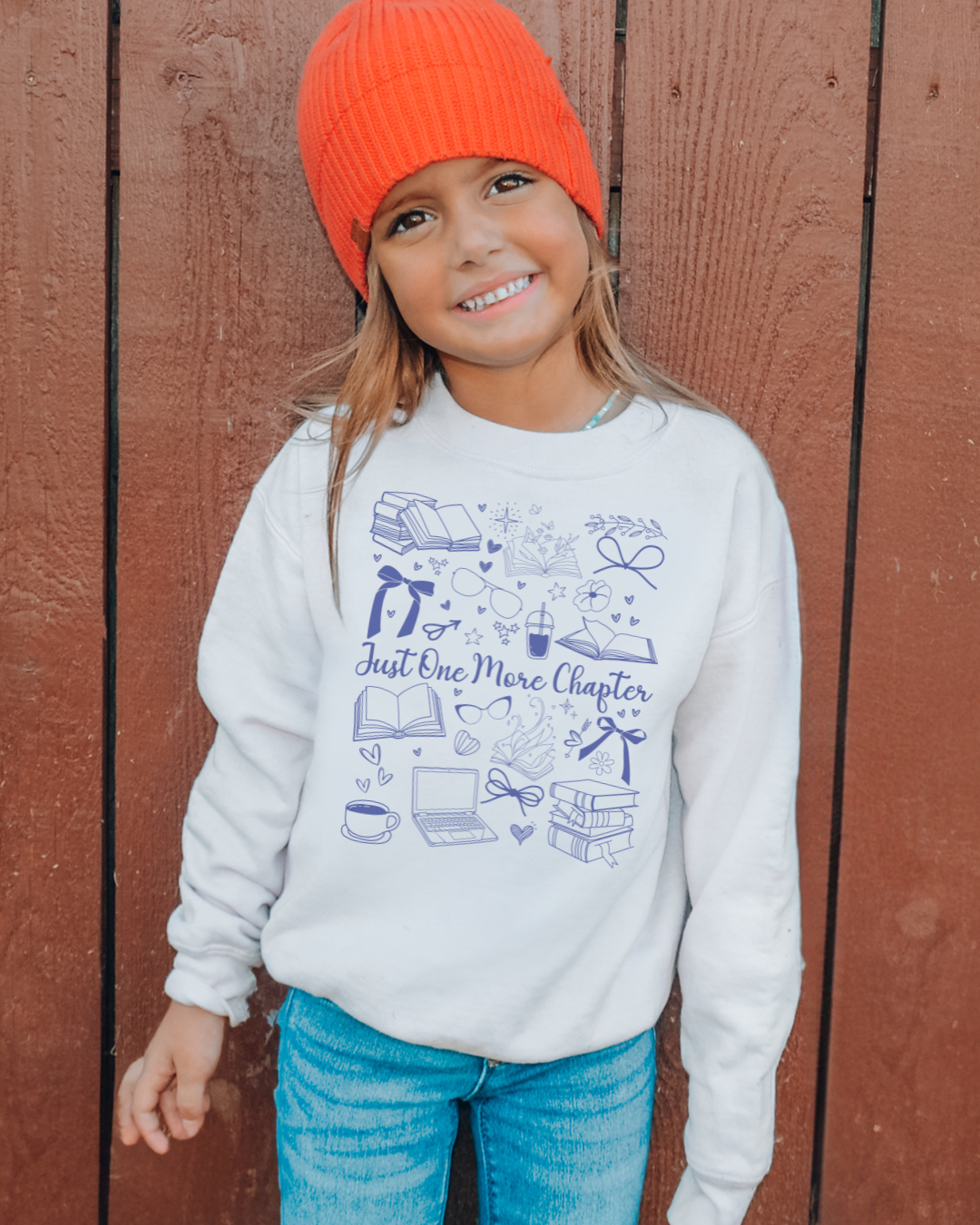 Just One More Chapter Doodles Booktok Youth Graphic Sweatshirt