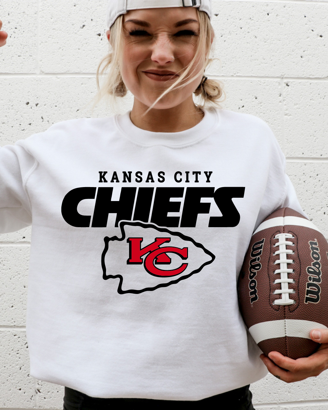 KC Arrowhead Chiefs Football Adult Graphic Crewneck Pullover