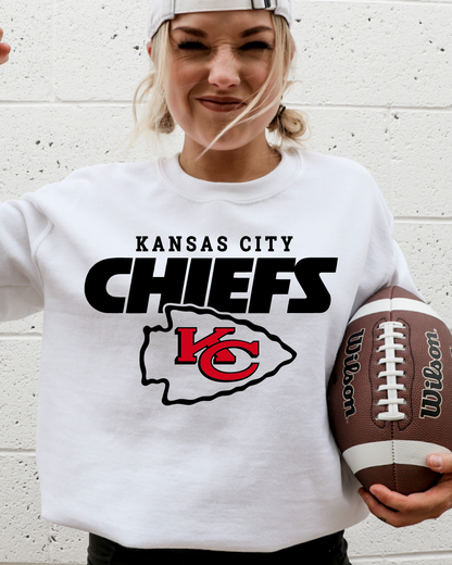 KC Arrowhead Chiefs Football Adult Graphic Crewneck Pullover