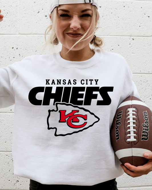 KC Arrowhead Chiefs Football Adult Graphic Crewneck Pullover