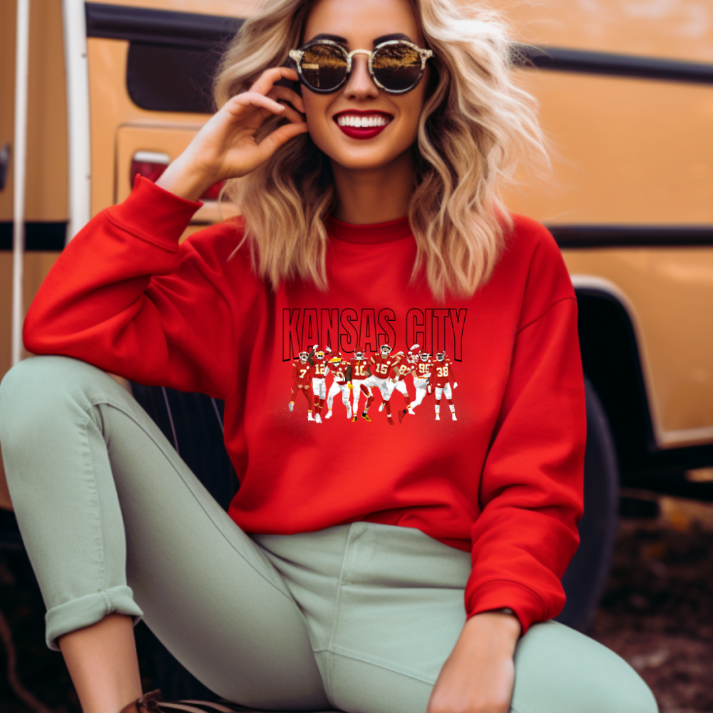 Kansas City Chiefs Team Adult Graphic Crewneck Pullover