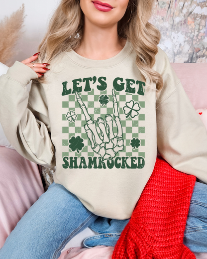 Let's Get Shamrocked Lucky Adult Crewneck Pullover