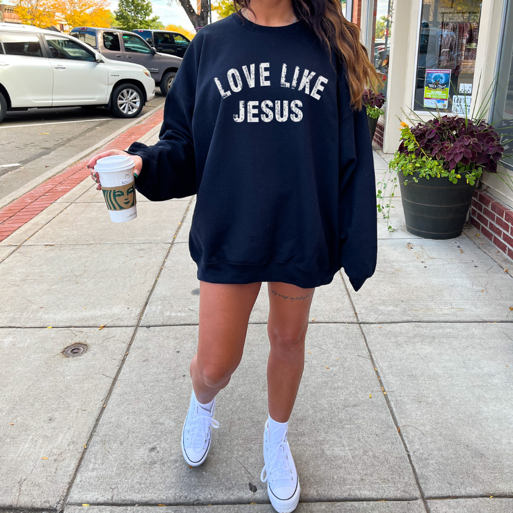Love Like Jesus Christian Adult Graphic Crewneck Pullover