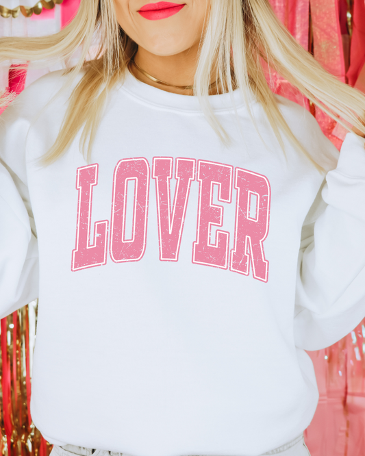 Lover Valentines (PINK) Adult Graphic Crewneck Pullover