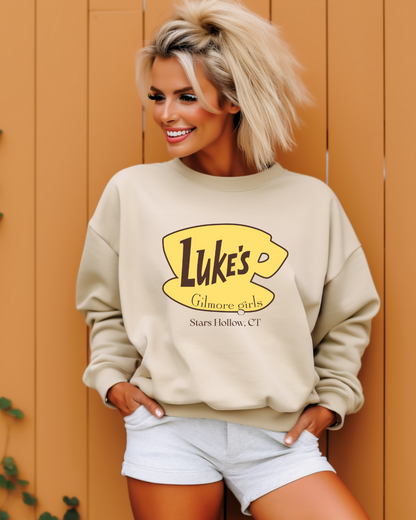 Luke's Diner Gilmore Girl Adult Graphic Crewneck Pullover