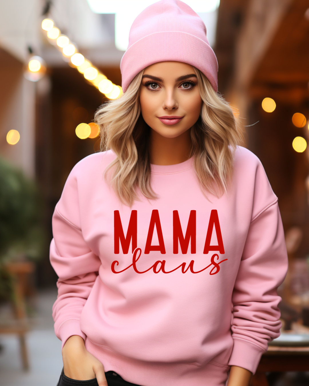 Mama Claus Christmas Adult Crewneck Pullover