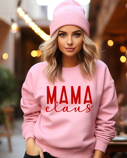 Mama Claus Christmas Adult Crewneck Pullover