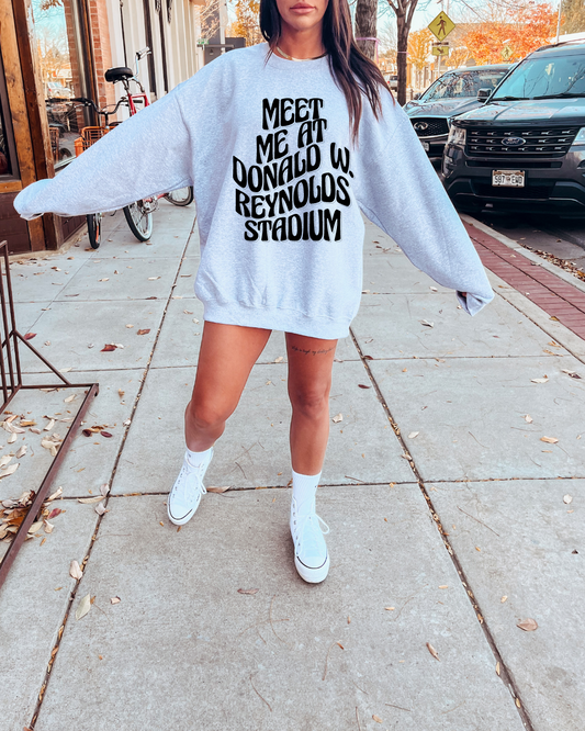Meet Me At Reynolds Stadium Arkansas Adult Crewneck Pullover