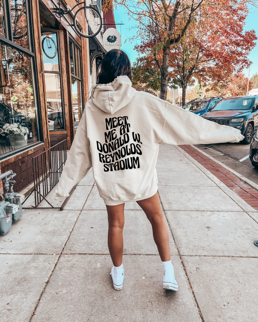 Meet Me At Reynolds Stadium Arkansas Adult Hoodie (Black)