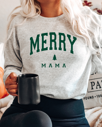 Merry Mama Christmas Adult Crewneck Pullover