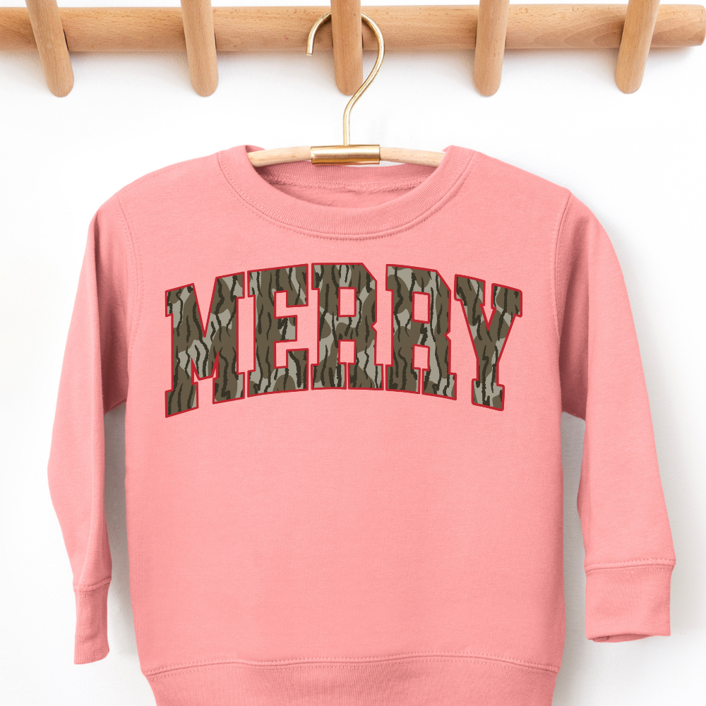 Merry & Camo Christmas Toddler Graphic Sweatshirt