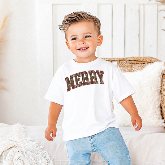 Merry & Camo Christmas Toddler Graphic Tee