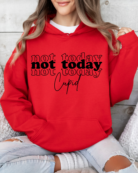 Not Today Cupid Valentines Adult Hoodie