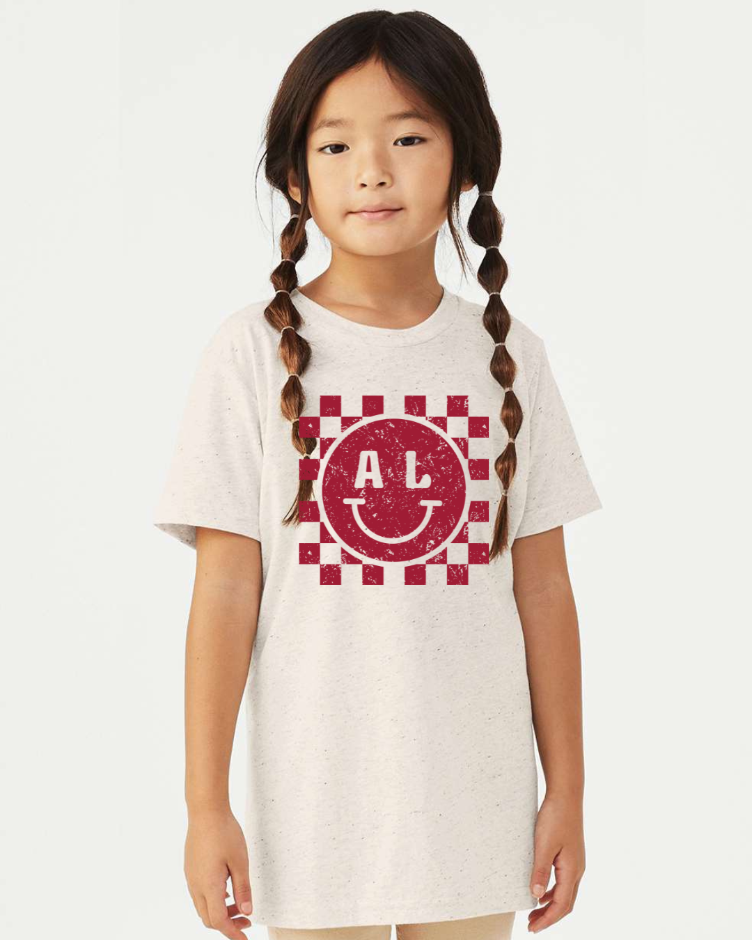 Alabama Checkered Smiley Youth Tee