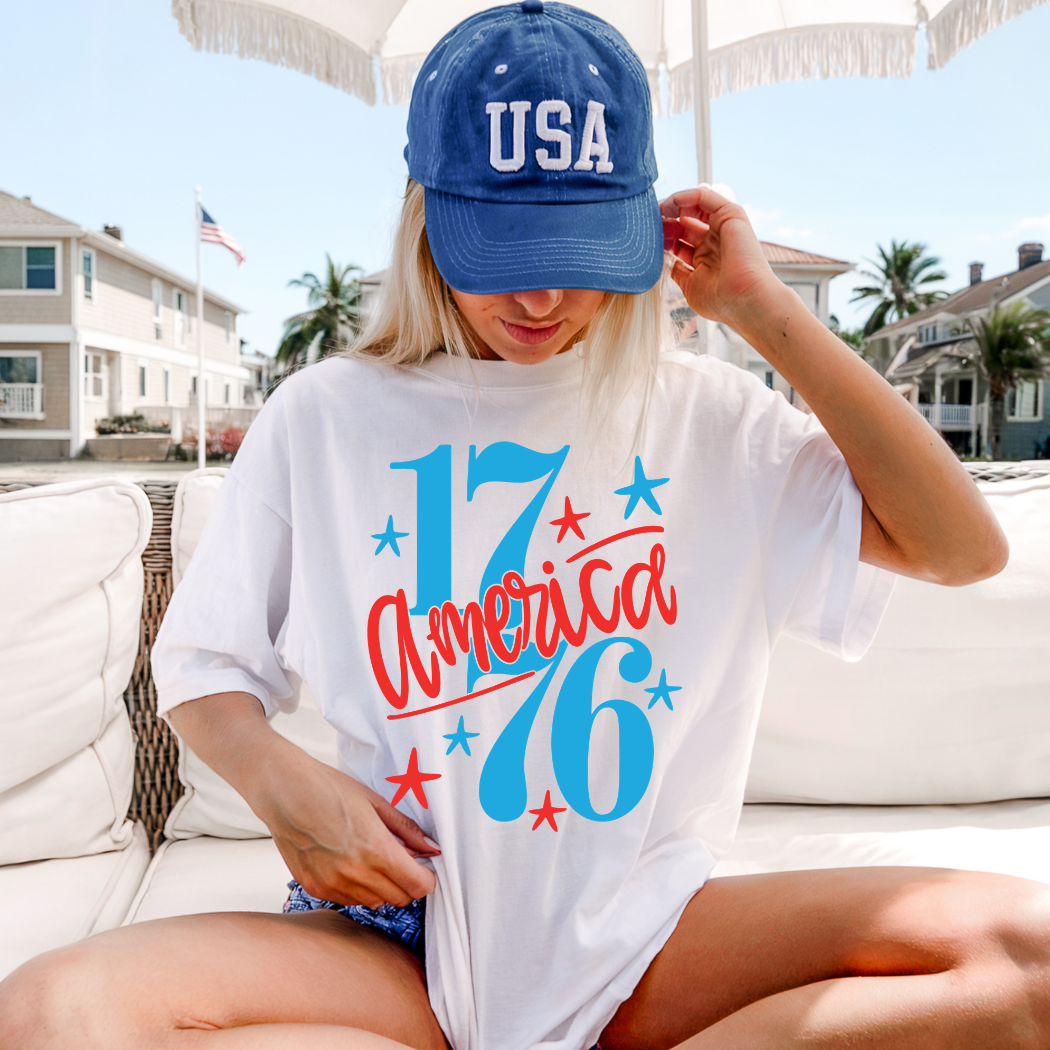1776 America White Comfort Colors Adult Graphic Tee