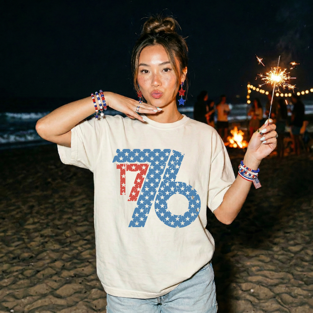 1776 Stars Ivory Comfort Colors Adult Graphic Tee