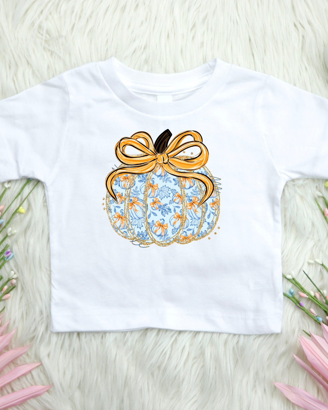 Coquette Preppy Pumpkin Toddler Graphic Tee