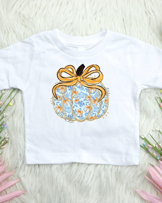 Coquette Preppy Pumpkin Toddler Graphic Tee