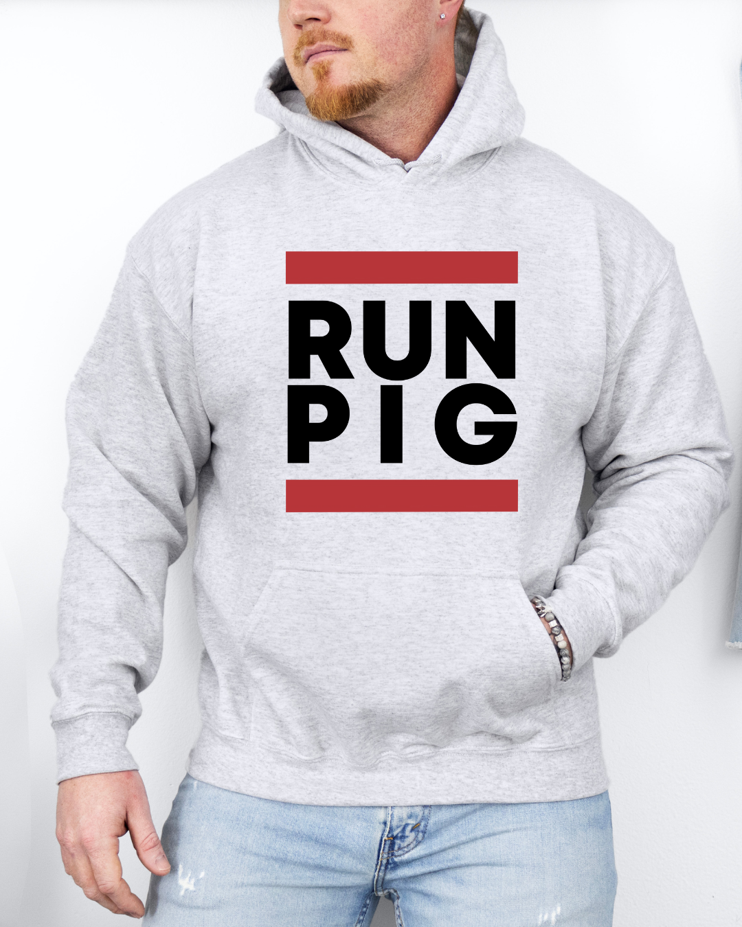 RUN PIG Adult Graphic Hoodie