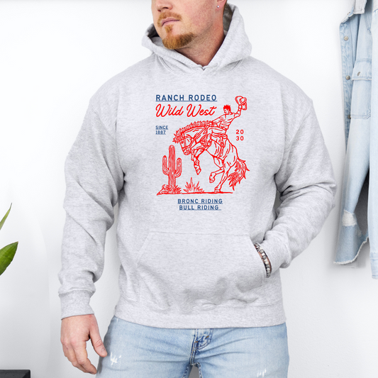 Ranch Rodeo Wild West Adult Graphic Hoodie