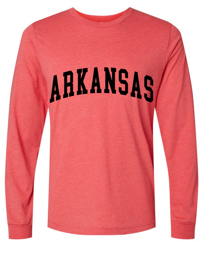 Collegiate Arkansas Adult Long Sleeve Tee