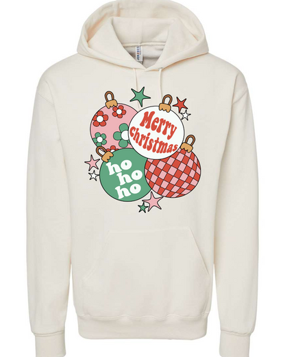Retro Christmas Ornaments Adult Graphic Hoodie
