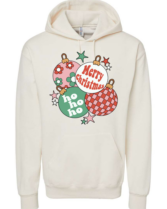 Retro Christmas Ornaments Adult Graphic Hoodie