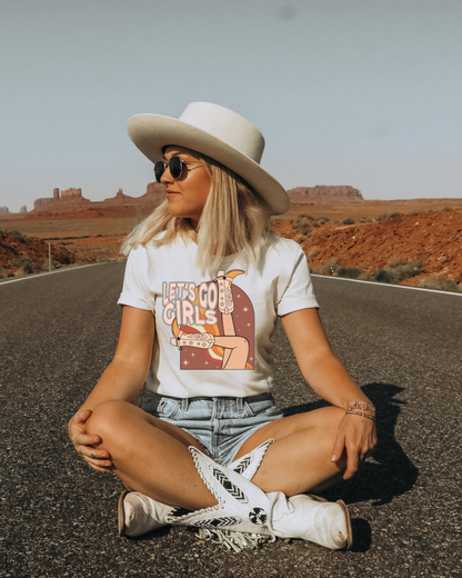 Retro Let's Go Girls Adult Graphic T-Shirt