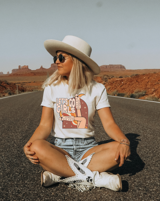 Retro Let's Go Girls Adult Graphic T-Shirt