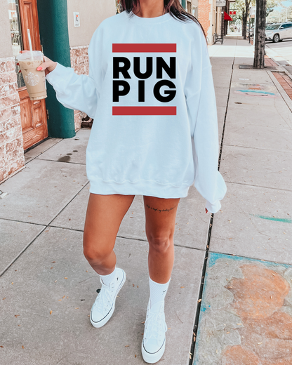 Run PIG Arkansas Adult Graphic Crewneck Pullover