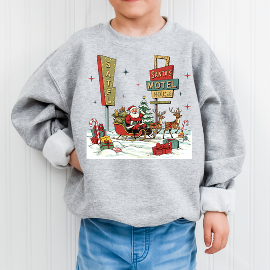 Santa's Christmas Motel Youth Graphic Sweatshirt