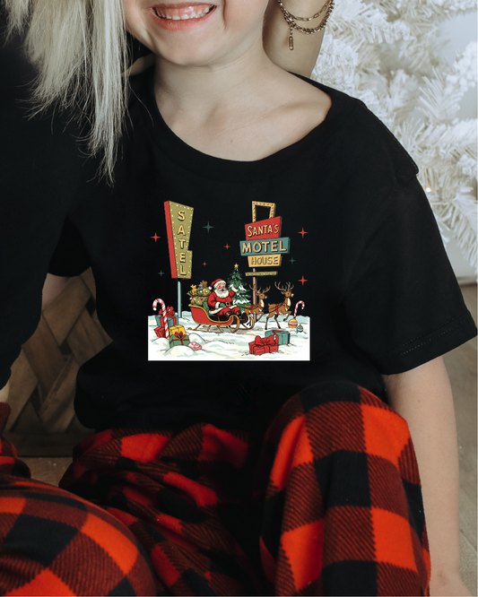 Santa's Christmas Motel Youth Graphic Tee