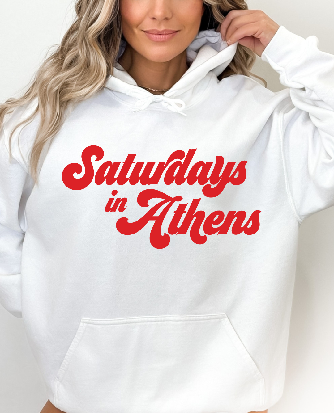 Saturday's In Athens Georgia Bubble Letters Adult Graphic Hoodie
