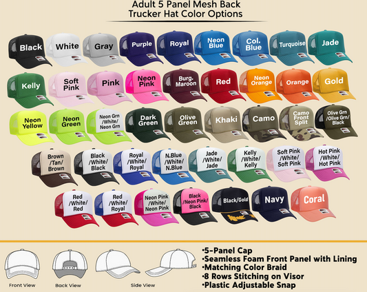 MAMA Brown Checkered Trucker Hat Adult & Youth