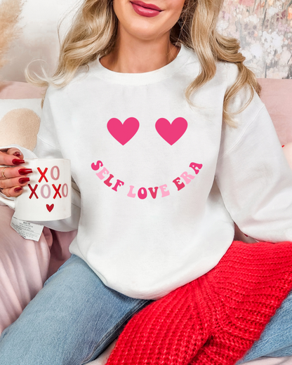 Self Love Era Valentines Adult Crewneck Pullover
