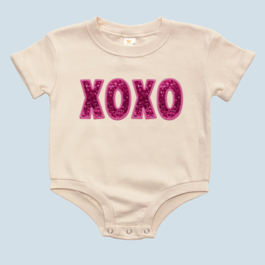 Sequin Sparkly XOXO Bubble Romper