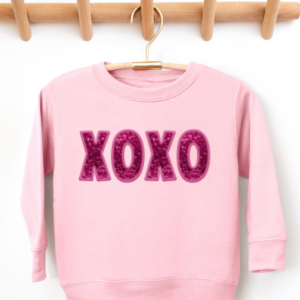Sequin Sparkly XOXO Toddler Crew