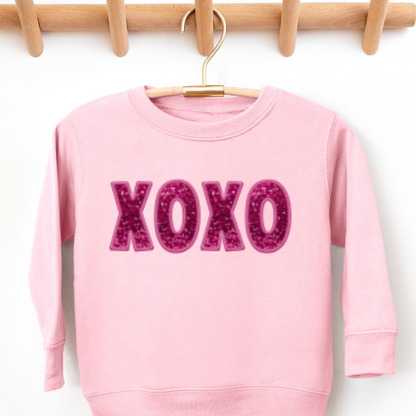 Sequin Sparkly XOXO Toddler Crew