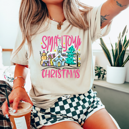 Small Town Christmas Vibes Adult Graphic T-Shirt